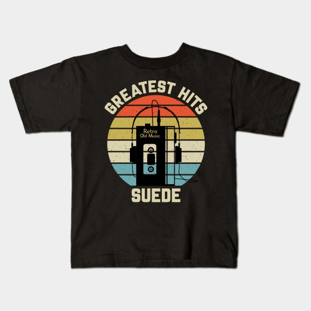 Greatest Hits Suede Kids T-Shirt by Dinosaur Mask Store